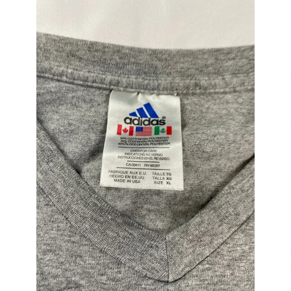 Adidas Long Sleeve T-Shirt Mens XL Gray Excellent Vintage Graphic Made in USA